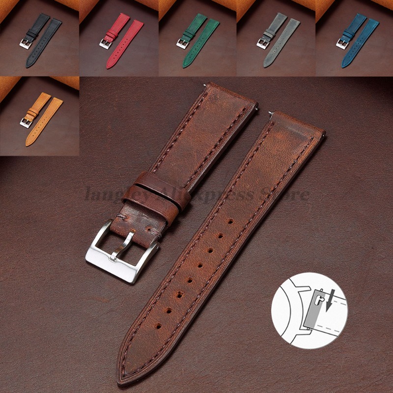 Leather Strap Quick Release - QUICK RELEASE VINTAGE Retro นาฬิกาหนังแท้ 18