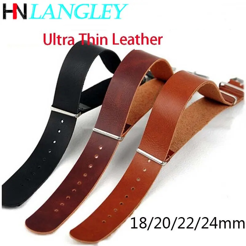 Nato Strap Nylon - Ultra บางนาฬิกาหนัง Band สายเดี่ยวสร้อยข้อมือ18มม.20มม.22มม.24มม.นาฬิกาอุปกรณ์เสริมผู้หญิง men Band