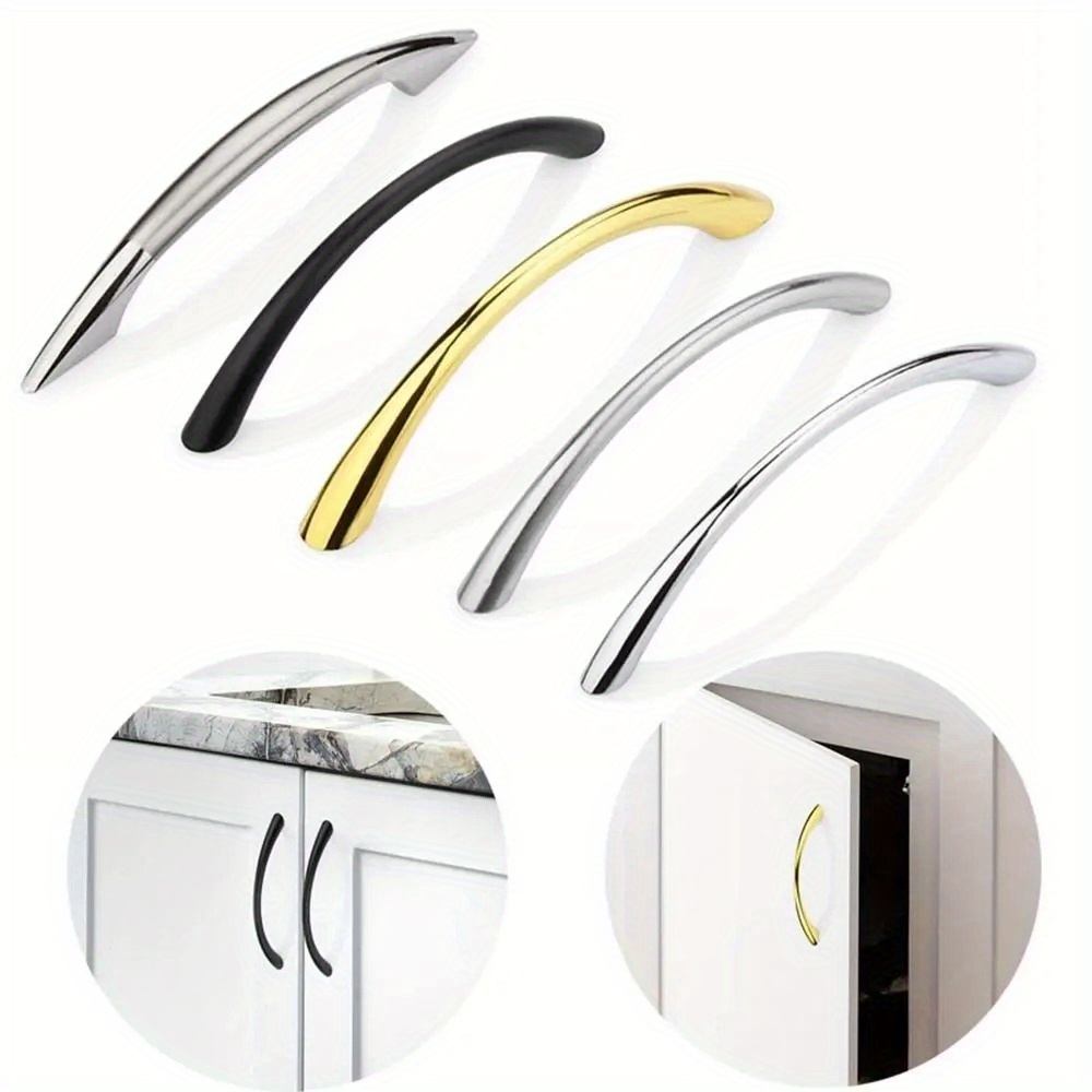 Curved Spring Bar - มือจับเฟอร์นิเจอร์โลหะผสมสังกะสีแบบโค้ง 10 ชิ้น อุปกรณ์ฮาร์ดแวร์เฟอร์นิเจอร์ มือจับลิ้นชักอเนกประสงค์ มือจับตู้