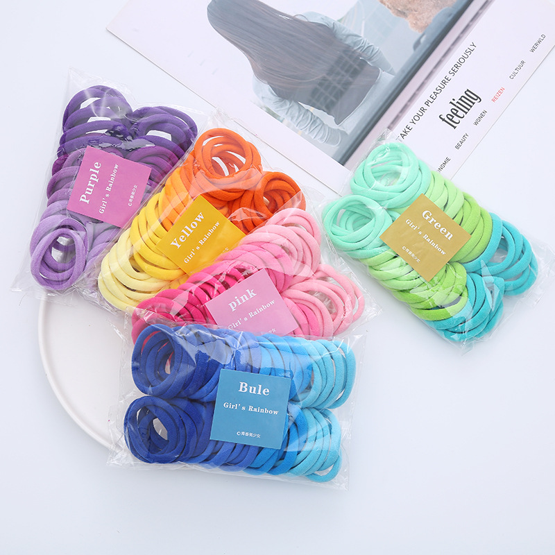 Silicone Band Women - 50 ชิ้น/เซ็ตหญิงสาวพื้นฐานผม 4 ซม.Scrunchies แถบคาดศีรษะยืดหยุ่นผมเชือกผูกผมหางม้าอุปกรณ์เสริมผม Headwear