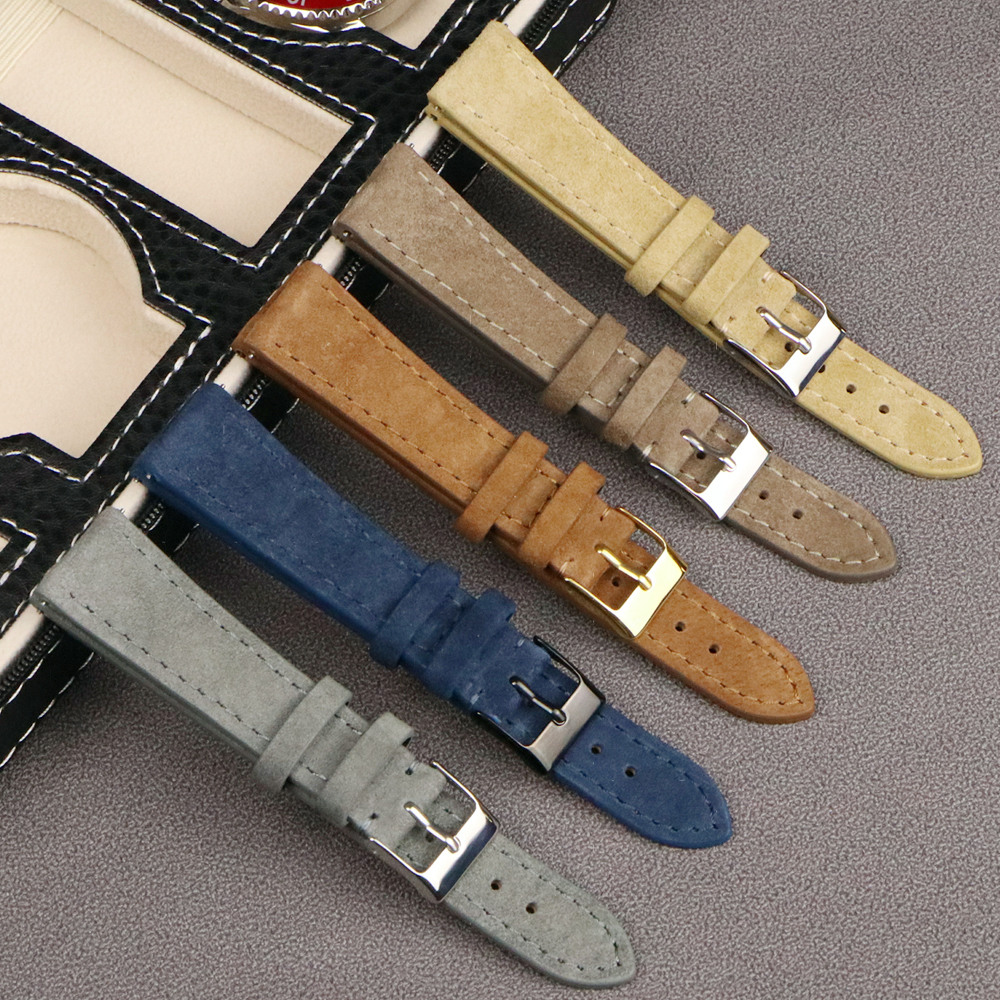 Suede Strap Watch - สายนาฬิกาหนังกลับพรีเมี่ยม, สายนาฬิกาข้อมือ18มม. 20มม. 22มม. สายนาฬิกาข้อมือสีเทาสีน้ำเงินสายนาฬิกาข้อมือสีน้ำตาลสายรัดข้อมือปล่อยอย่างรวดเร็วอุปกรณ์เสริมเข็มขัด