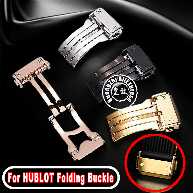 Leather Watch Band Men - 18 22 มม.สแตนเลสสตีลสําหรับ Hublot Big Bang