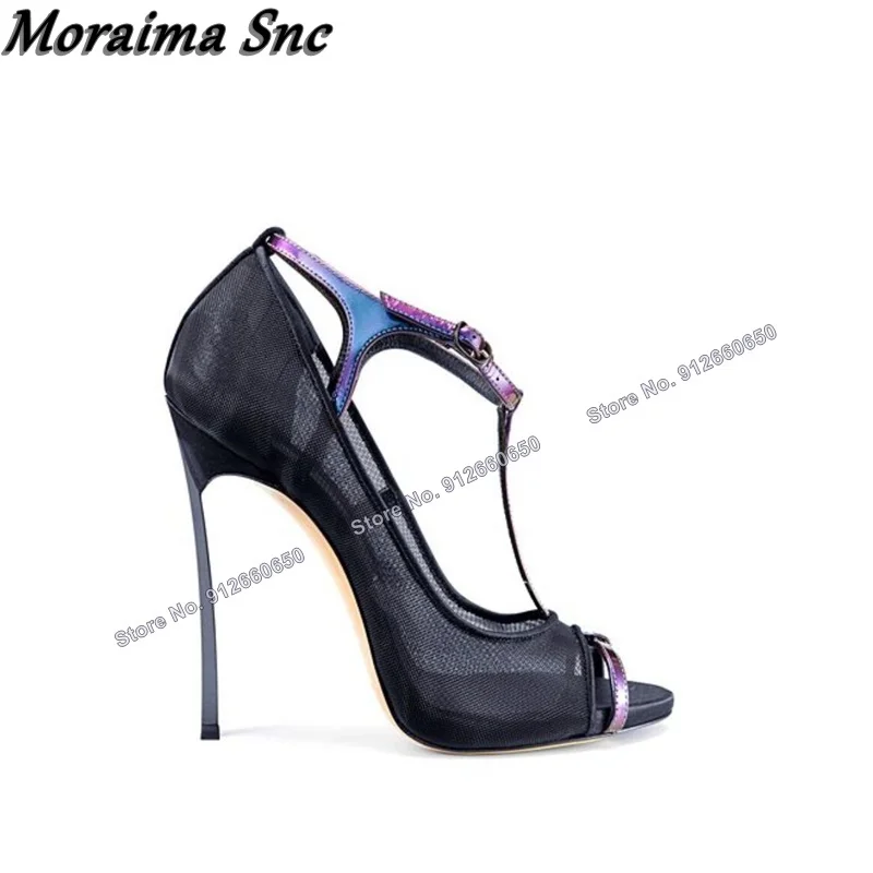 Mesh Strap Metal - รองเท้าส้นสูงแบบเปิดส้น Moraima Snc Air Mesh สายรัดแบบ