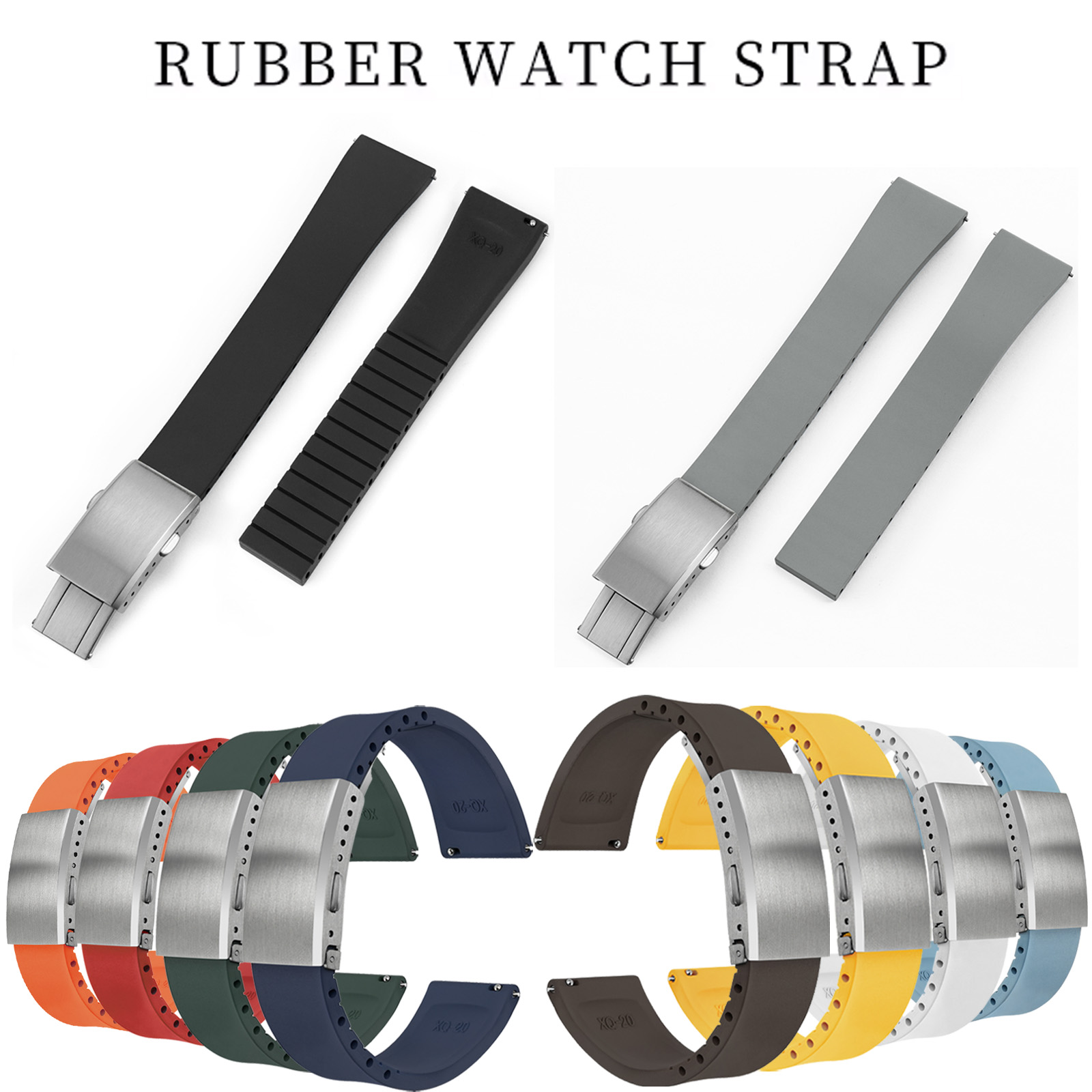 Suede Strap Watch - ออกแบบใหม่ CTS Fluororubber สายนาฬิกา 18 มม.20