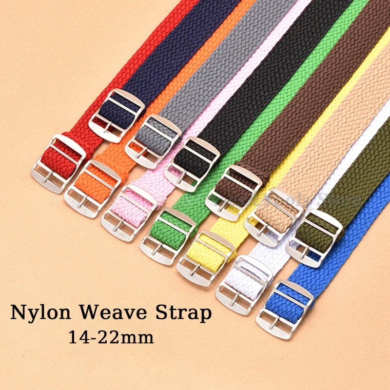 Perlon Strap Woven - ไนลอนสานสายนาฬิกาสําหรับ Perlon สายรัดข้อมือผู้หญิงสร้อยข้อมือผู้ชายนาฬิกาอุปกรณ์เสริม 14 มม.16 มม.18