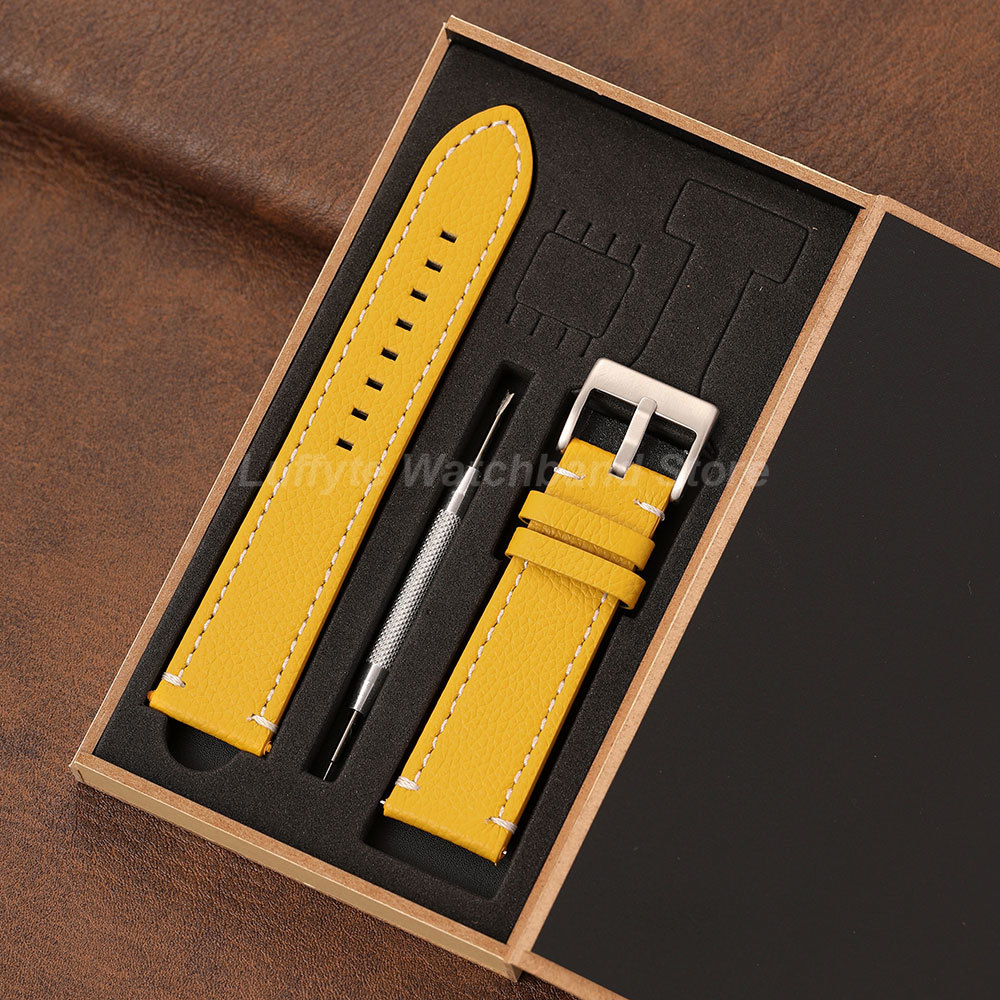 Leather Strap Quick Release - สายนาฬิกาลายลิ้นจี่สองด้าน ขนาด 18 20 22 24