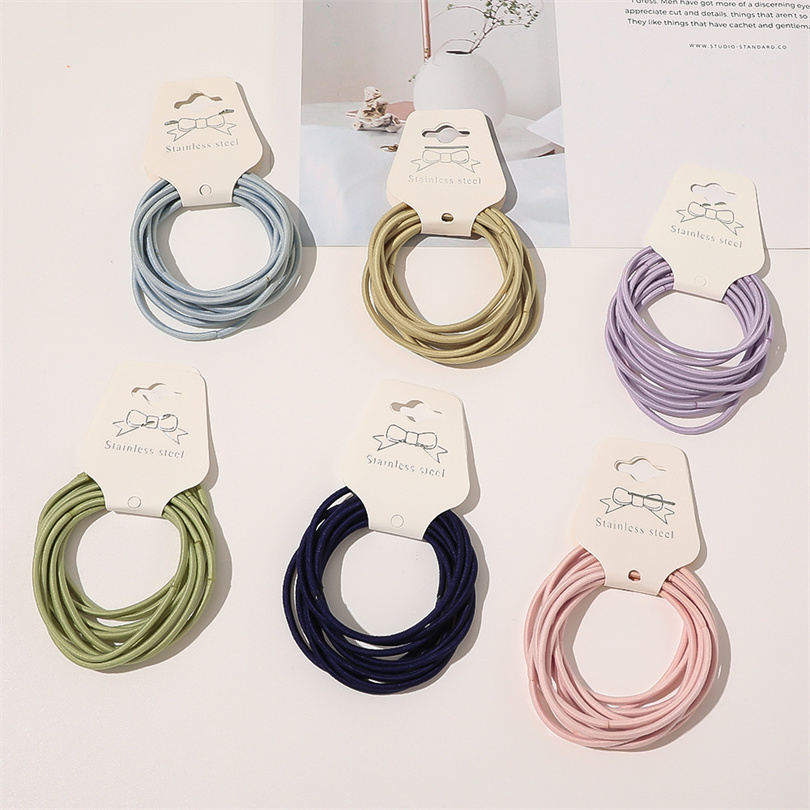Silicone Band Women - 10PCS หญิง Simple Basic ยืดหยุ่นผมวง Scrunchie