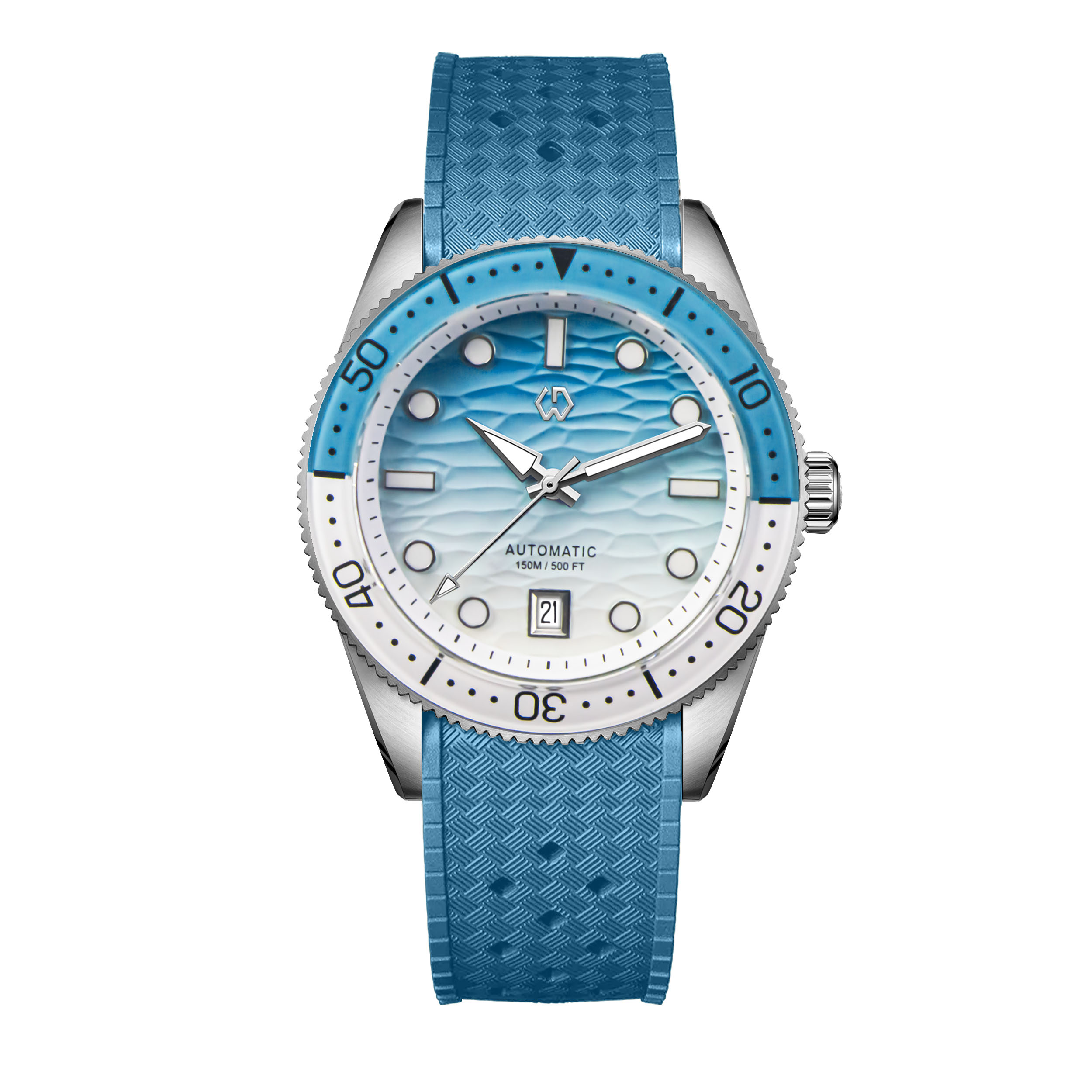Rubber Strap Diver - นาฬิกาดำน้ำ 40 มม. ลายเท็กซ์เจอร์ นาฬิกาผู้ชาย ระบบออโตเมติก