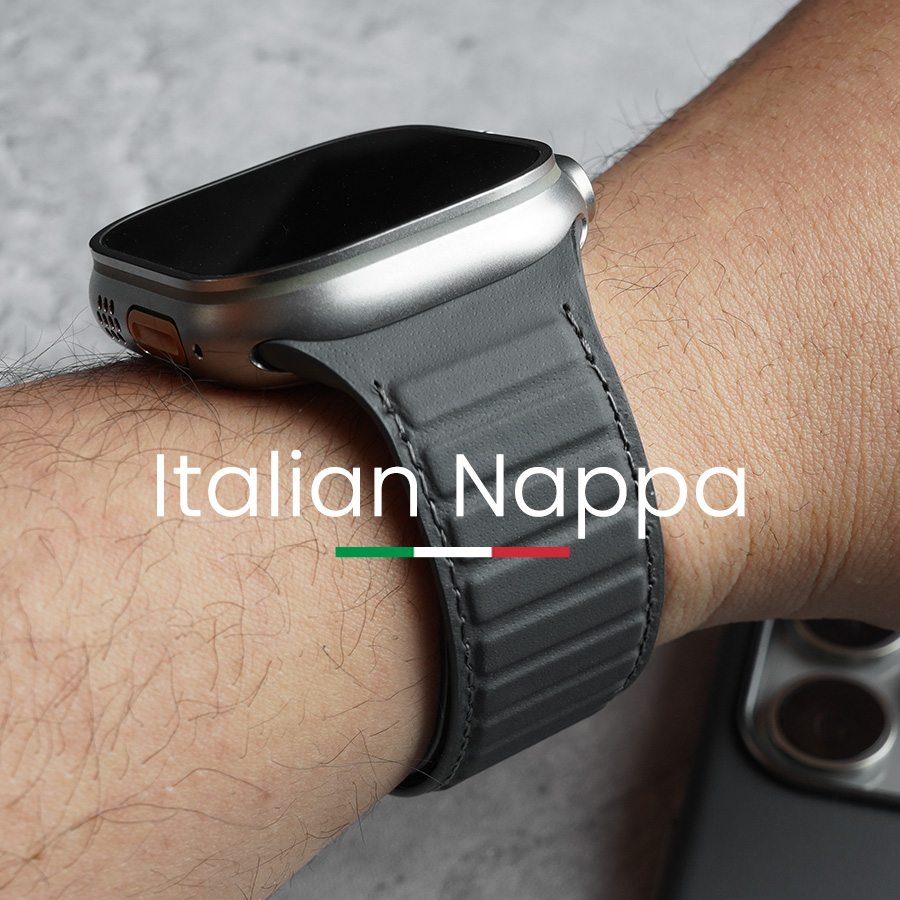 Suede Strap Watch - แม่เหล็ก Nappa ของแท้สําหรับ Apple Watch Ultra