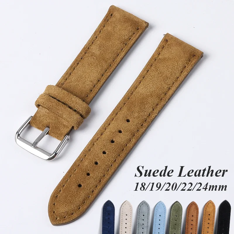Suede Strap Watch - หนังนิ่มหนังแท้สําหรับ Seiko Vintage Handmade เย็บสร้อยข้อมือสําหรับ Rolex