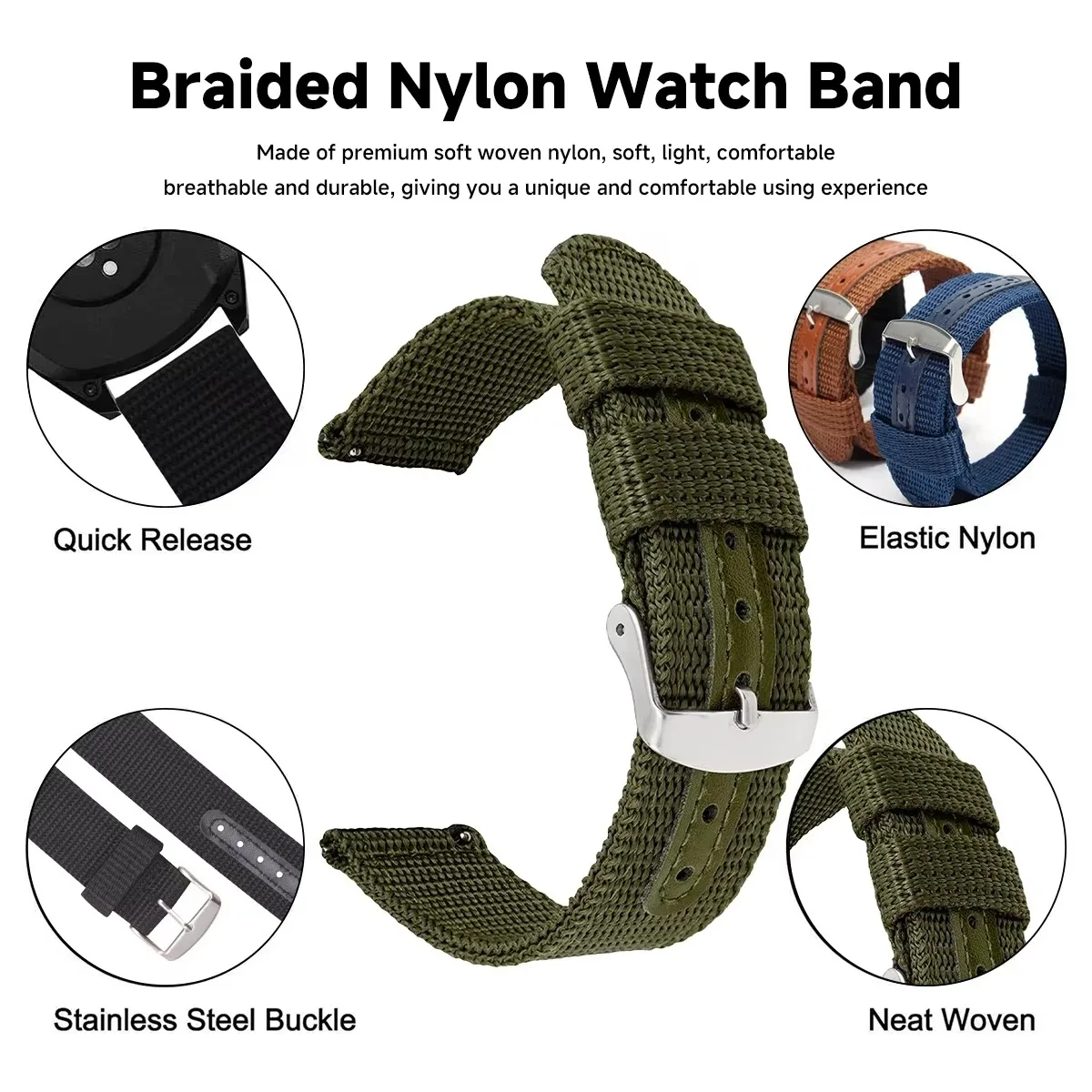 ผ้าใบไนลอนคุณภาพสูงนาฬิกาทอนุ่ - Canvas Strap Watch บทวิจารณ์และราคา