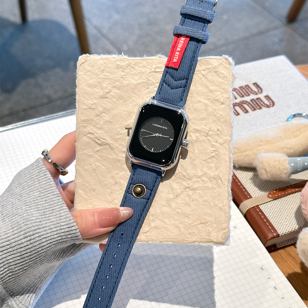 นาฬิกาทรงสี่เหลี่ยมมีสไตล์ใหม่ - Canvas Strap Watch บทวิจารณ์และราคา