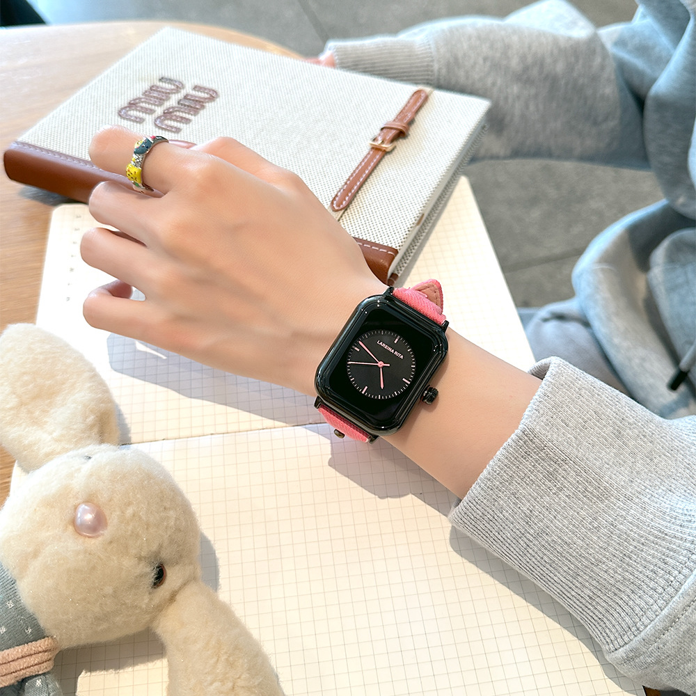 นาฬิกาทรงสี่เหลี่ยมมีสไตล์ใหม่ - Canvas Strap Watch บทวิจารณ์และราคา
