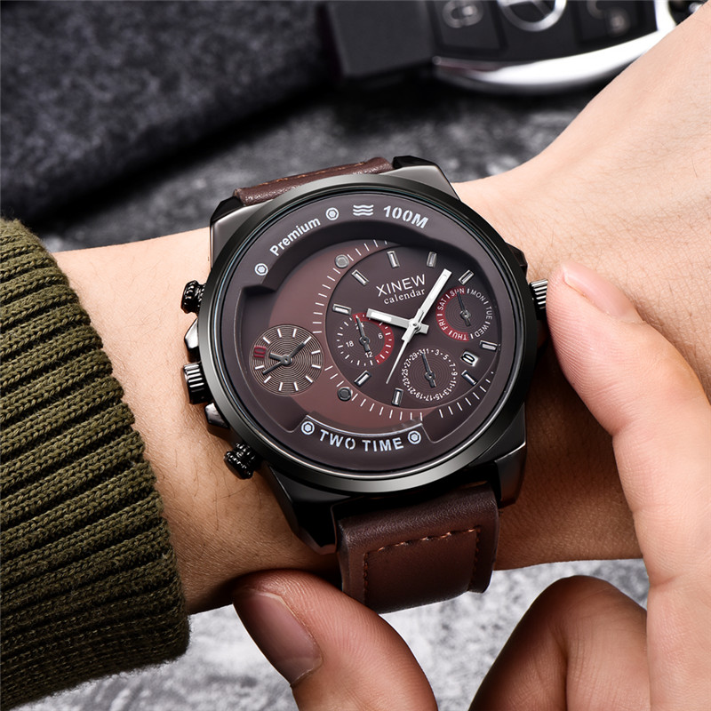 นาฬิกาข้อมือผู้ชายแบรนด์ XINEW - Leather Watch Band Men บทวิจารณ์และราคา
