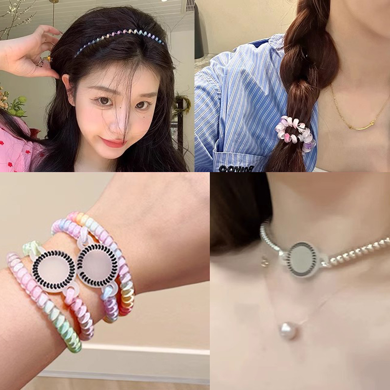 แฟชั่นยืดหยุ่นสายโทรศัพท์ผมวงเ - Silicone Band Women บทวิจารณ์และราคา