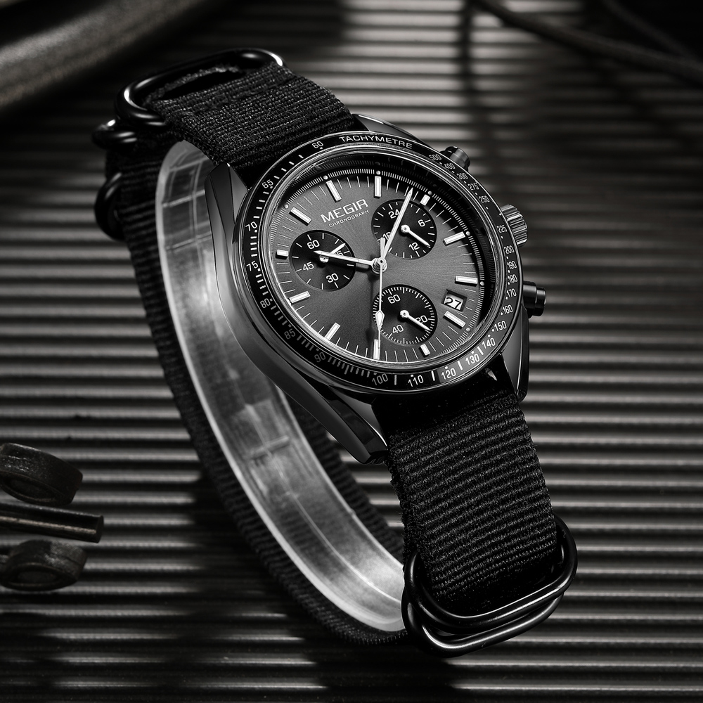 MEGIR ใหม่หรูหรานาฬิกาผู้ชายผ้ - Canvas Strap Watch บทวิจารณ์และราคา