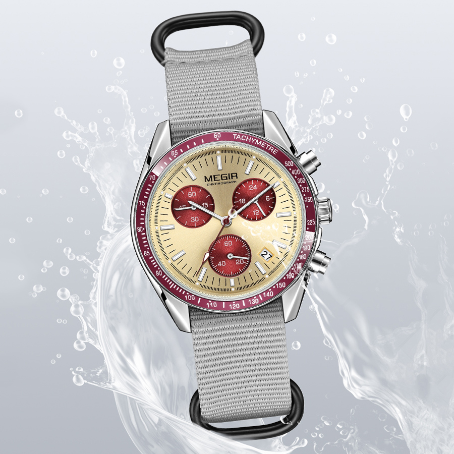 MEGIR ใหม่หรูหรานาฬิกาผู้ชายผ้ - Canvas Strap Watch บทวิจารณ์และราคา