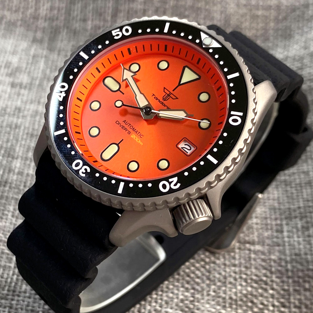 นาฬิกา Tandorio 41 มม. ไทเทเนี - Rubber Strap Diver บทวิจารณ์และราคา