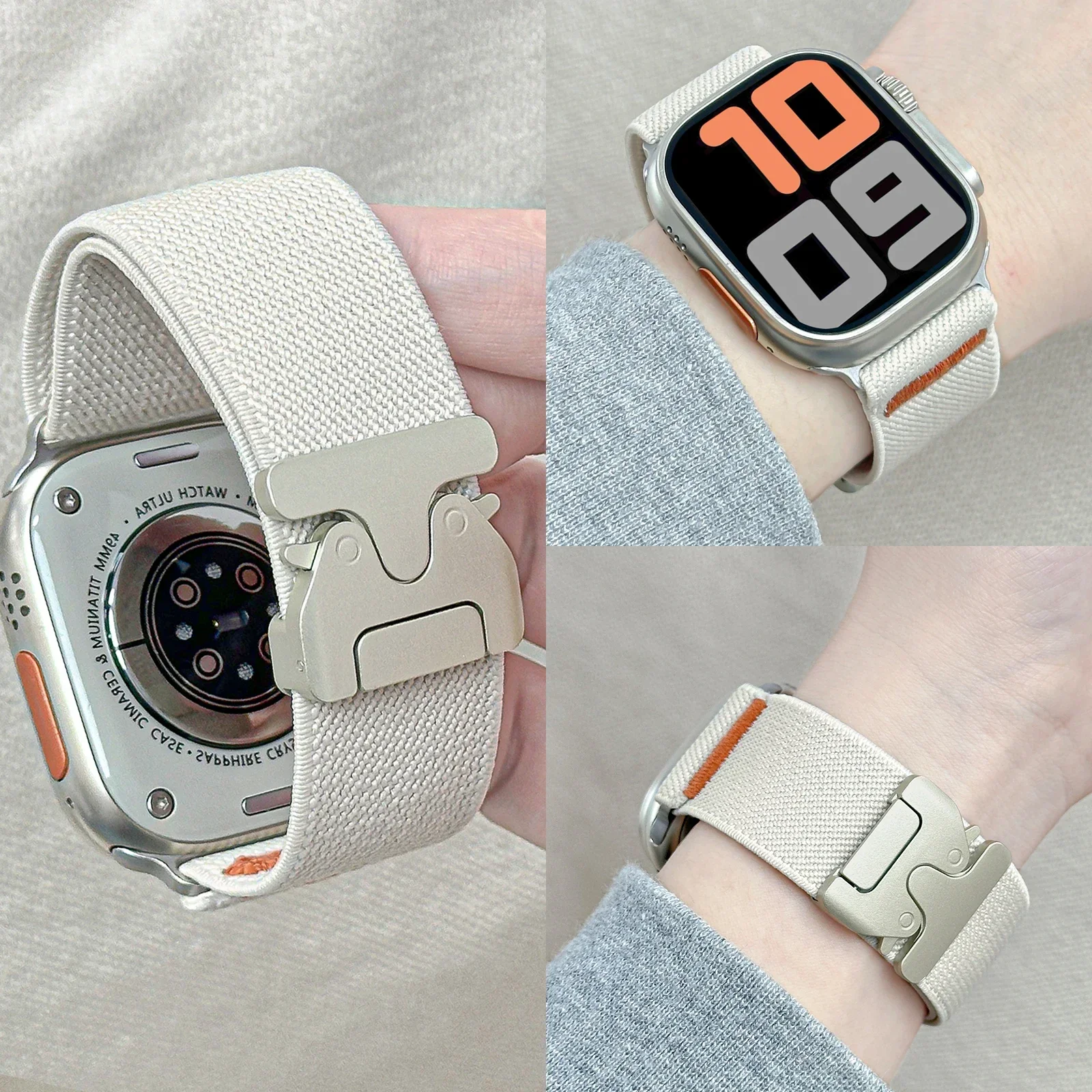 ไนลอนสําหรับ Apple Watch band  - Parachute Strap Elastic บทวิจารณ์และราคา