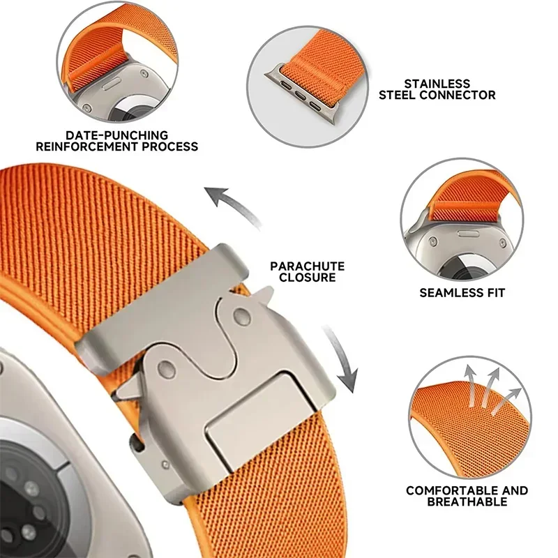 ไนลอนสําหรับ Apple Watch band  - Parachute Strap Elastic บทวิจารณ์และราคา