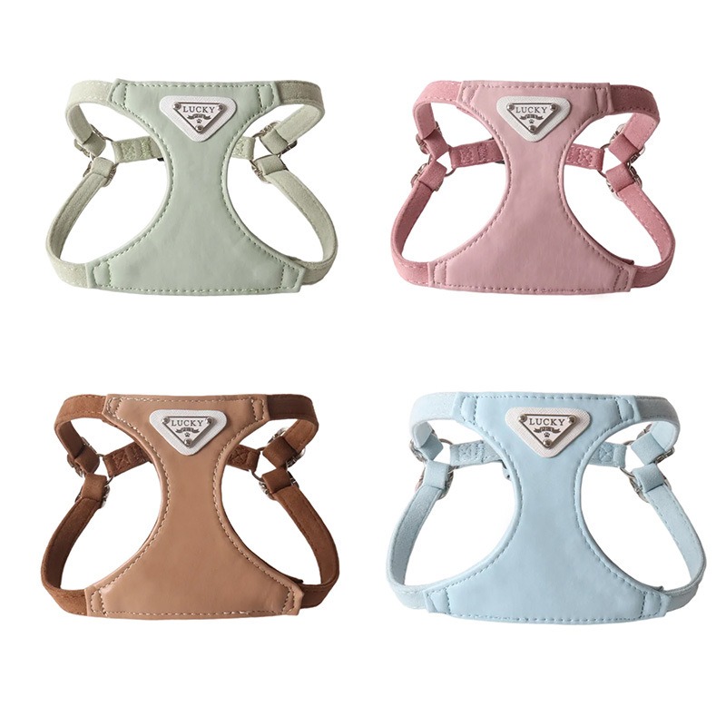 ชุดสายรัดอกสุนัขแบบเสื้อกั๊ก P - Leather Strap Quick Release บทวิจารณ์และราคา