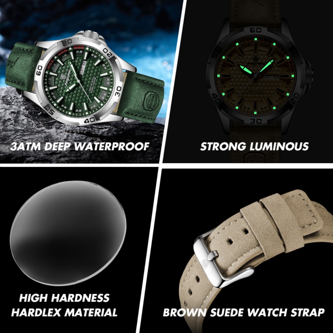 PAAZOMU นาฬิกาข้อมือผู้ชายแบรน - Leather Watch Band Men บทวิจารณ์และราคา