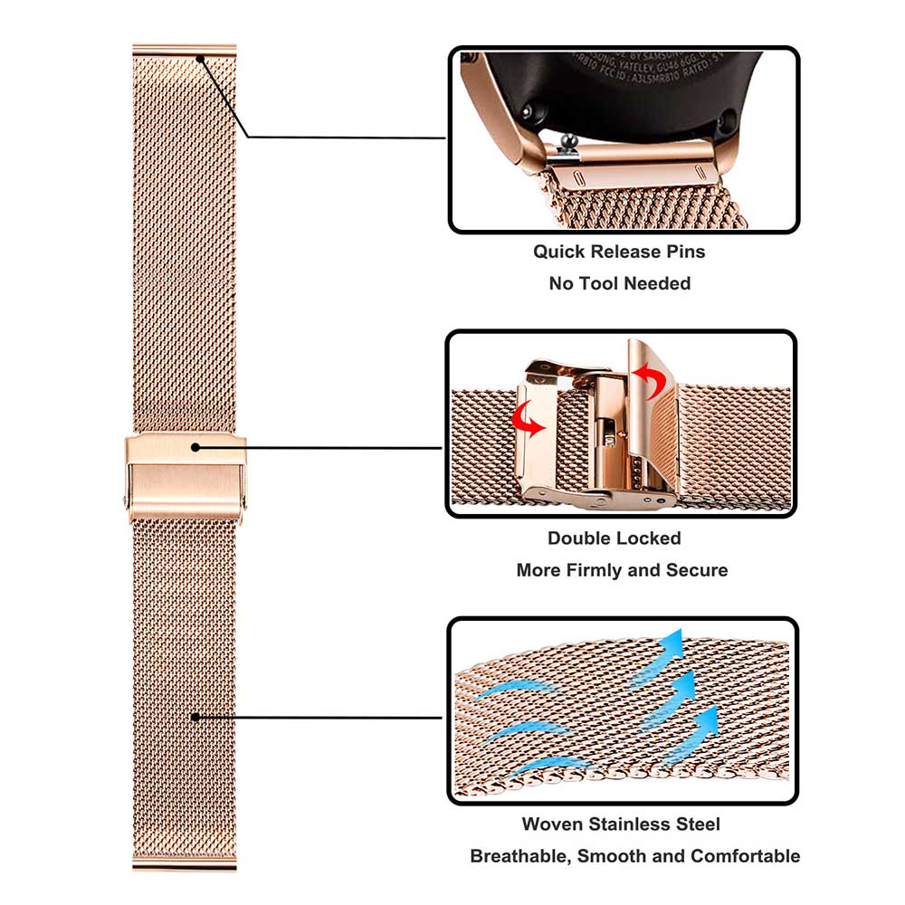 สายโลหะสำหรับนาฬิกาซัมซุงกาแล็ - Mesh Strap Metal บทวิจารณ์และราคา