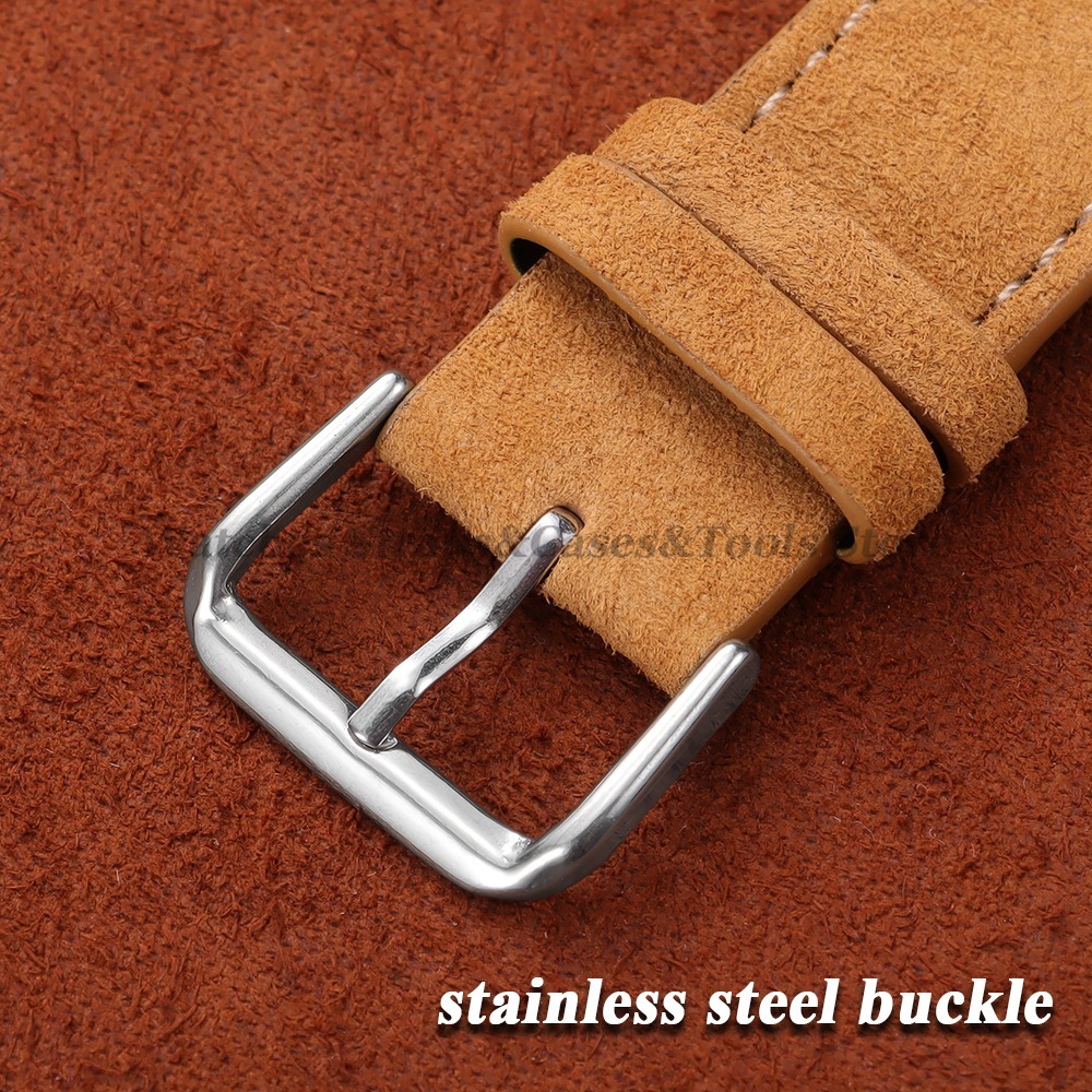 สายนาฬิกาหนังวินเทจหนังกลับวัว - Suede Strap Watch บทวิจารณ์และราคา