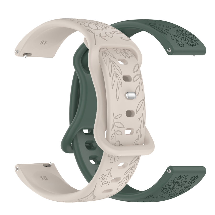 สายซิลิโคนลายดอกไม้ 3D ขนาด 20 - Silicone Watch Band 22Mm บทวิจารณ์และราคา