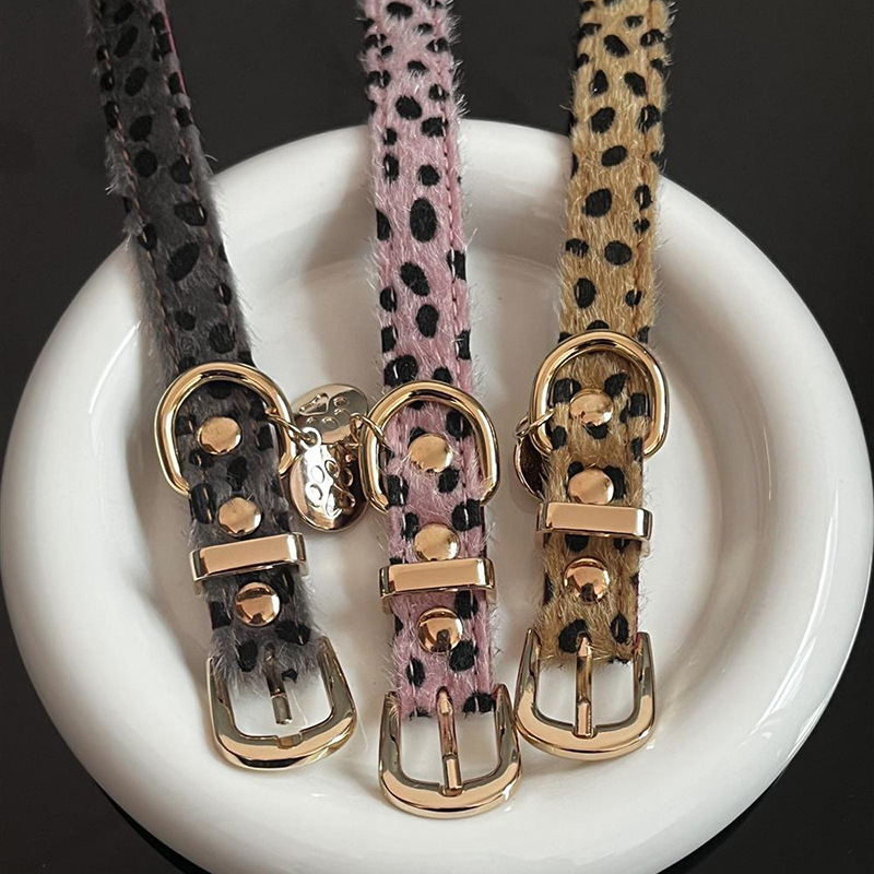 ปลอกคอสุนัขขนาดเล็กลายเสือดาวพ - Leather Strap Quick Release บทวิจารณ์และราคา