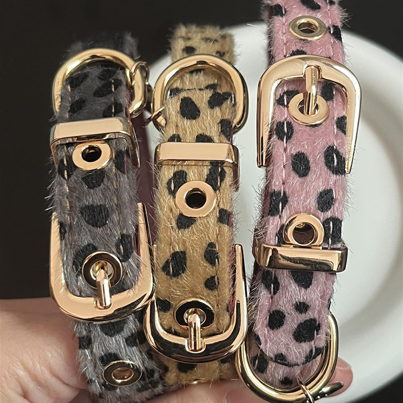 ปลอกคอสุนัขขนาดเล็กลายเสือดาวพ - Leather Strap Quick Release บทวิจารณ์และราคา