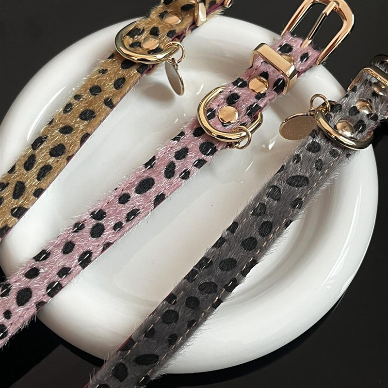 ปลอกคอสุนัขขนาดเล็กลายเสือดาวพ - Leather Strap Quick Release บทวิจารณ์และราคา
