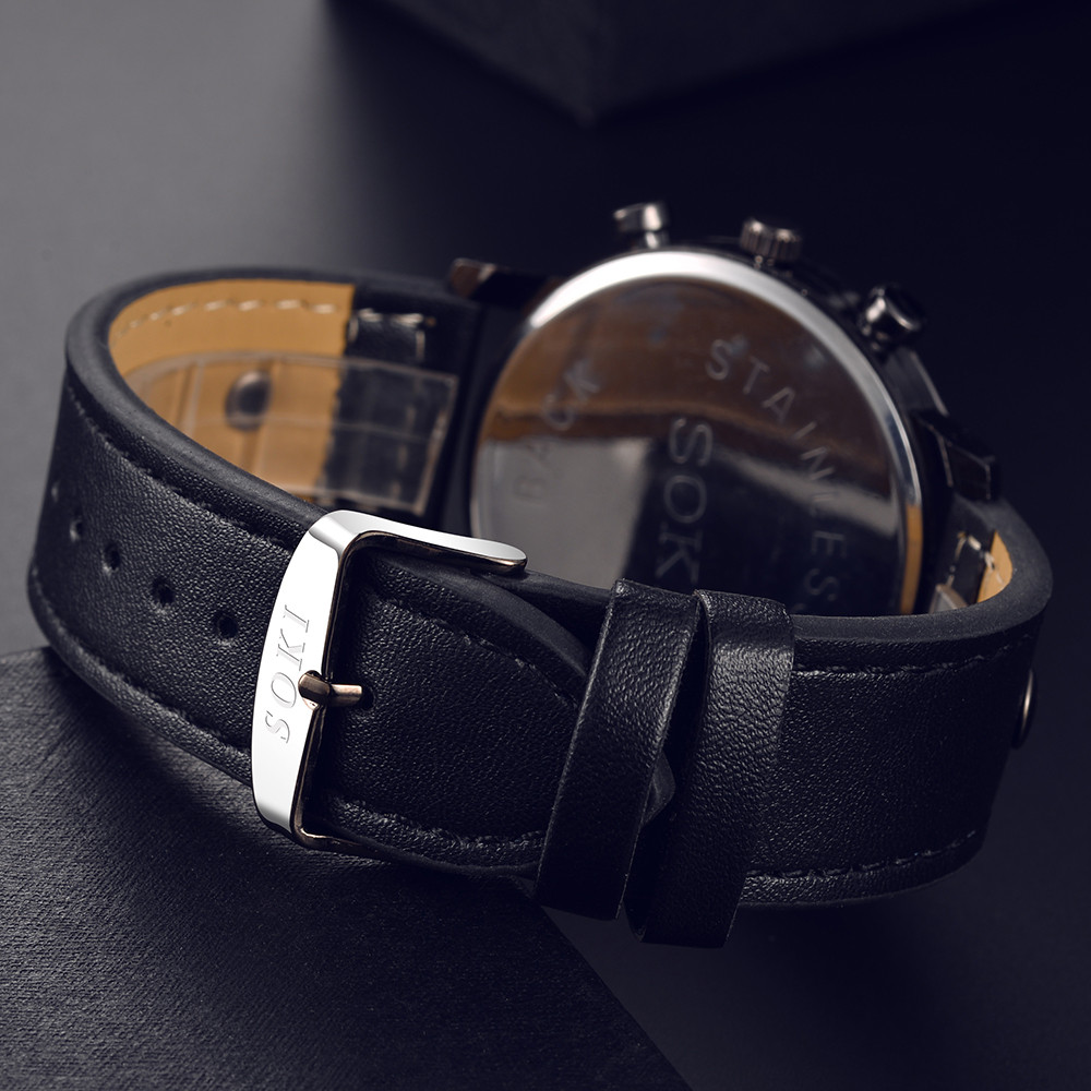นาฬิกาข้อมือผู้ชายดีไซน์ทันสมั - Leather Watch Band Men บทวิจารณ์และราคา