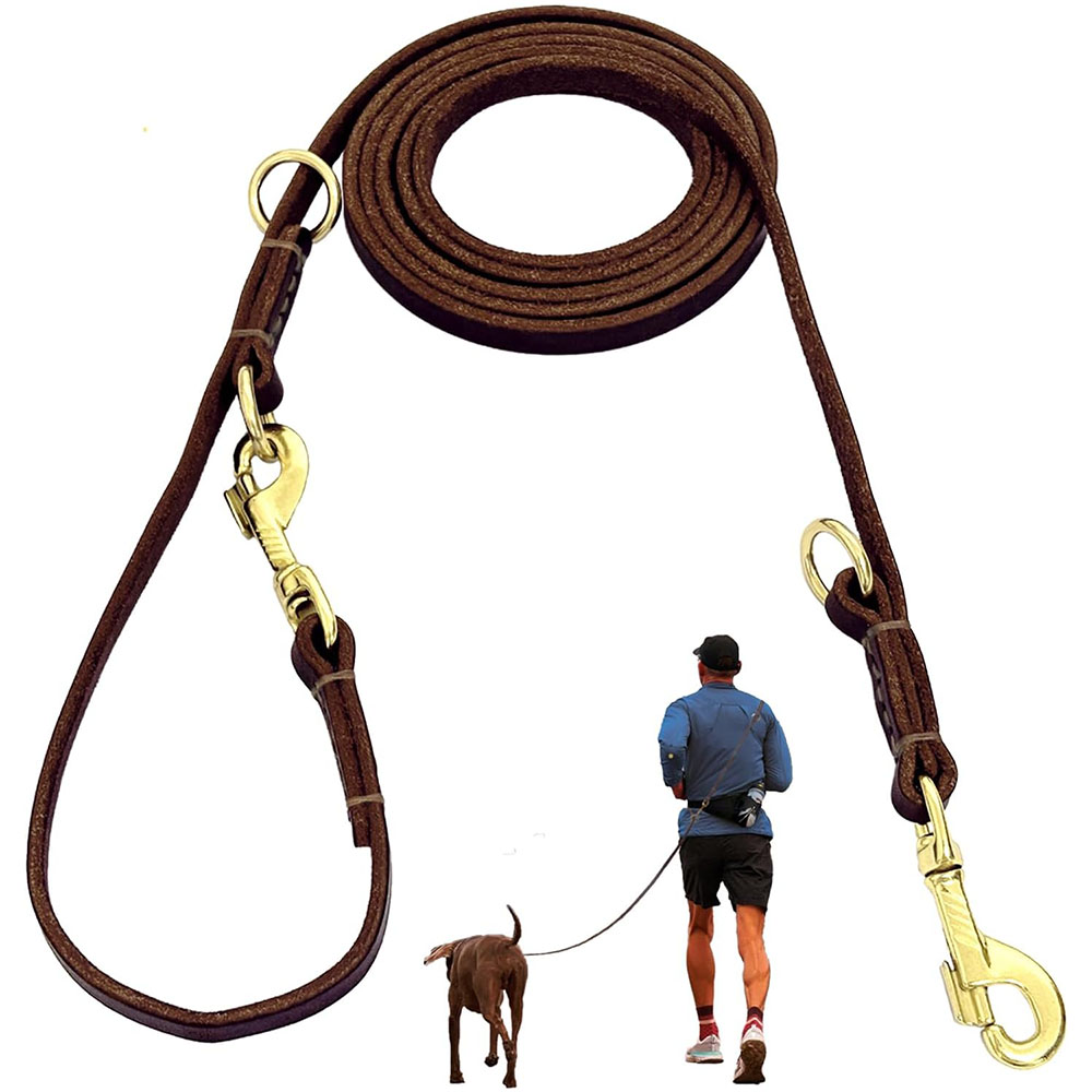 สายจูงสุนัขหนังแท้แบบมัลติฟังก - Leather Strap Quick Release บทวิจารณ์และราคา