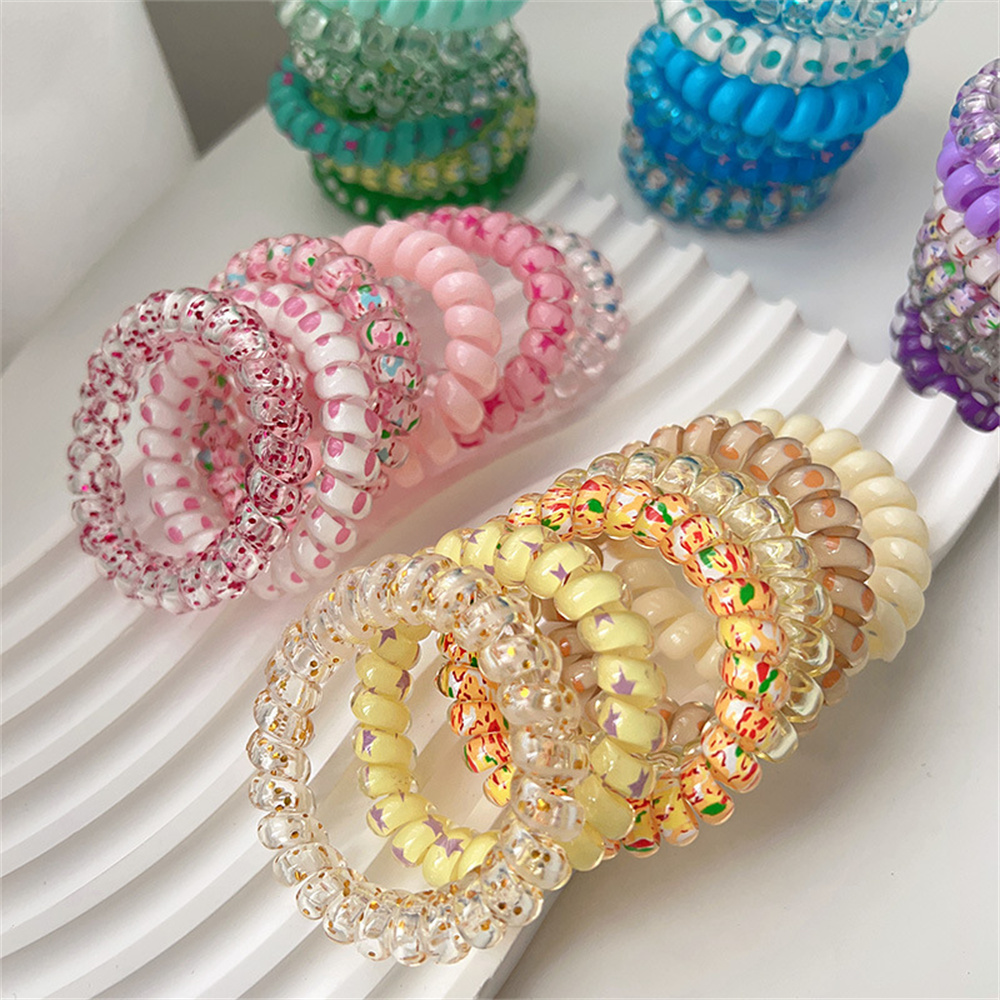 6pcs หวานน่ารักสีสันเกลียวผมเร - Silicone Band Women บทวิจารณ์และราคา