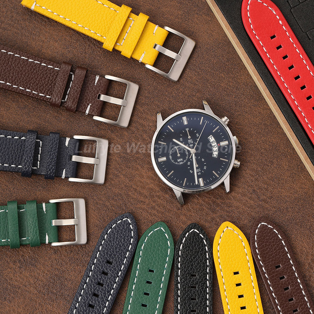 สายนาฬิกาลายลิ้นจี่สองด้าน ขนา - Leather Strap Quick Release บทวิจารณ์และราคา
