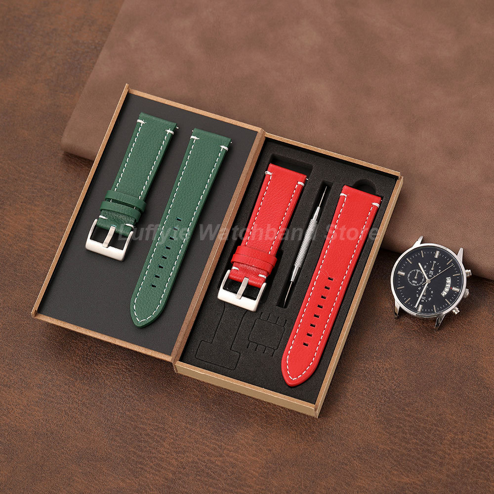 สายนาฬิกาลายลิ้นจี่สองด้าน ขนา - Leather Strap Quick Release บทวิจารณ์และราคา