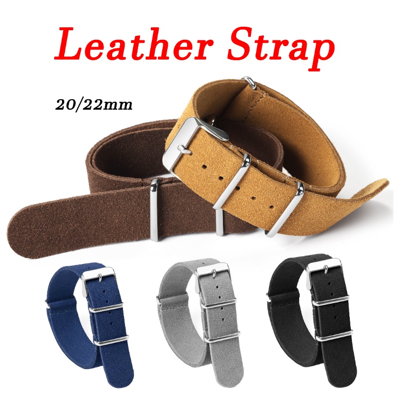 20 มม.22 มม.ทหาร Retro Suede ส - Suede Strap Watch บทวิจารณ์และราคา