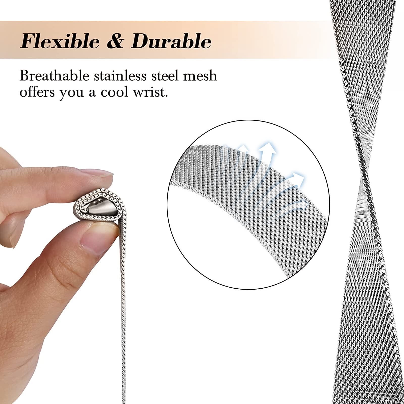 Milanese loop สําหรับ fitbit c - Milanese Loop Magnetic บทวิจารณ์และราคา