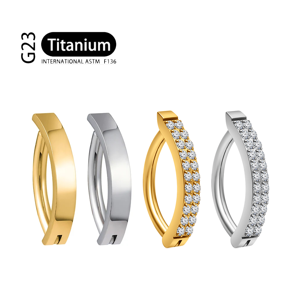 G23 ไทเทเนียมเจาะ 14G คู่แถว C - Curved Spring Bar บทวิจารณ์และราคา