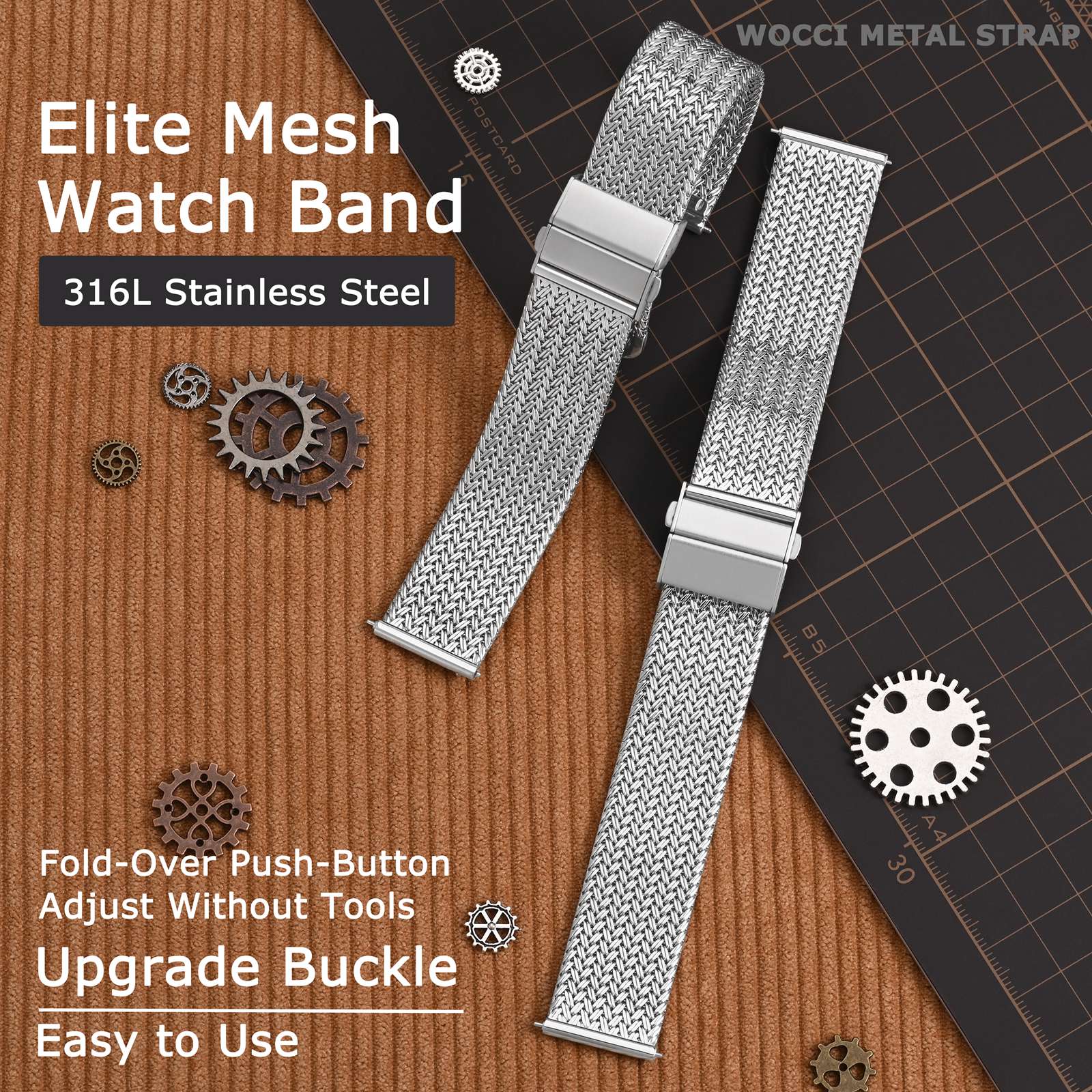 WOCCI Elite สายนาฬิกาโลหะ,ตาข่ - Mesh Strap Metal บทวิจารณ์และราคา