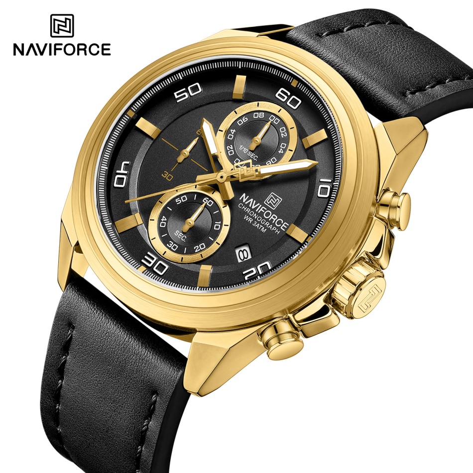 NAVIFORCE มือนาฬิกาข้อมือสายหน - Leather Watch Band Men บทวิจารณ์และราคา