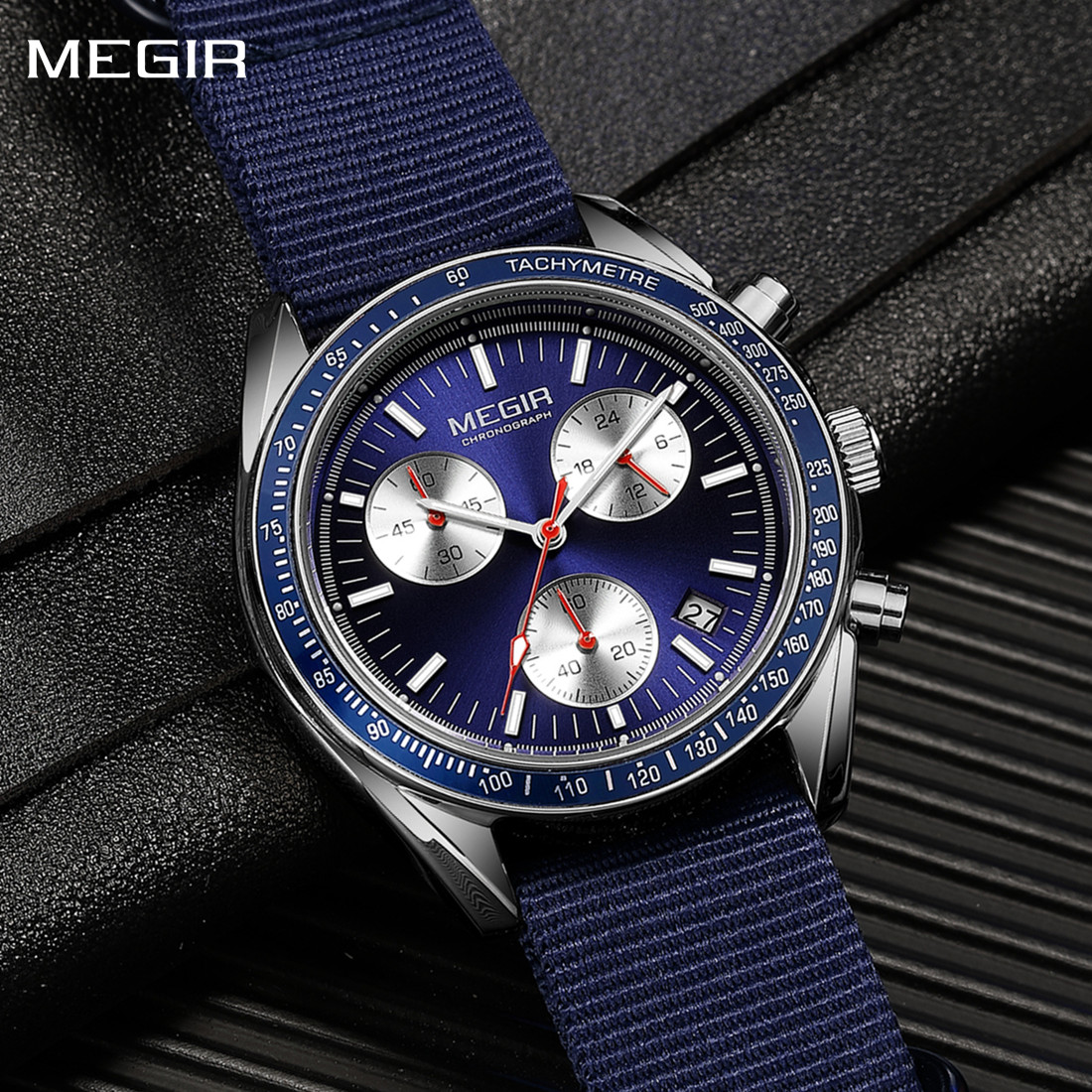 นาฬิกาควอตซ์ MEGIR โครโนกราฟ ส - Canvas Strap Watch บทวิจารณ์และราคา