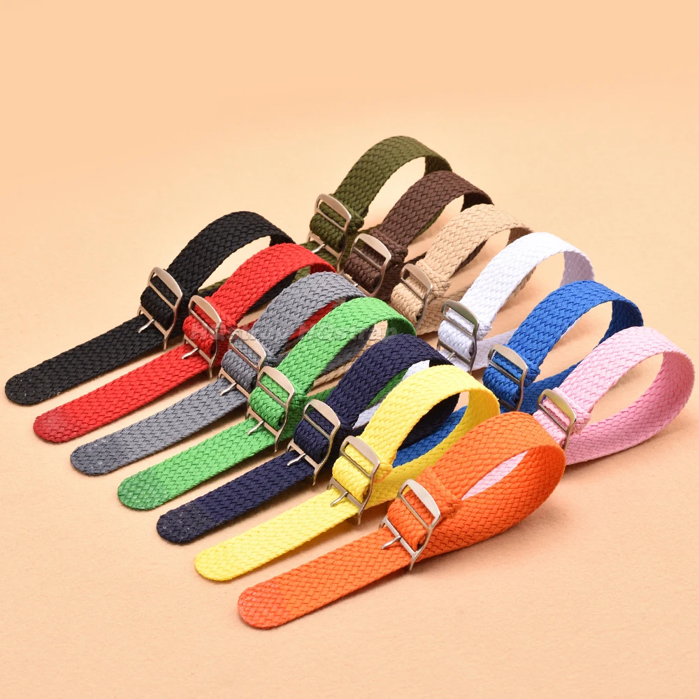 สายนาฬิกาไนลอนทอ14มม. 16มม. 18 - Perlon Strap Woven บทวิจารณ์และราคา