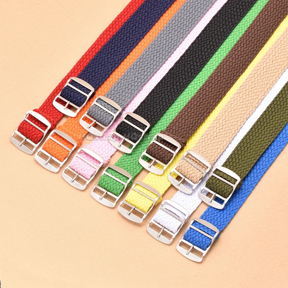 สายนาฬิกาไนลอนทอ14มม. 16มม. 18 - Perlon Strap Woven บทวิจารณ์และราคา