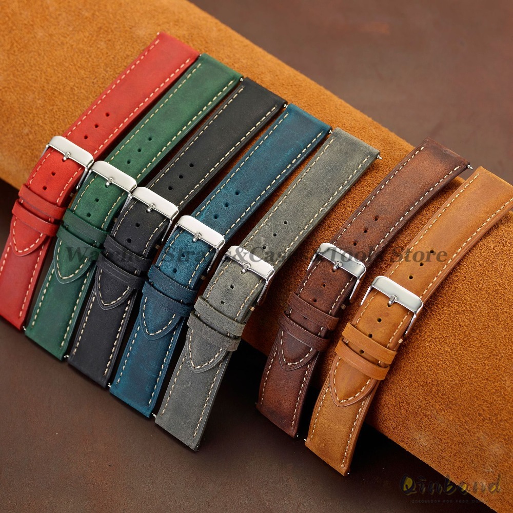 Vintage Cowhide หนังสายนาฬิกา  - Leather Strap Quick Release บทวิจารณ์และราคา