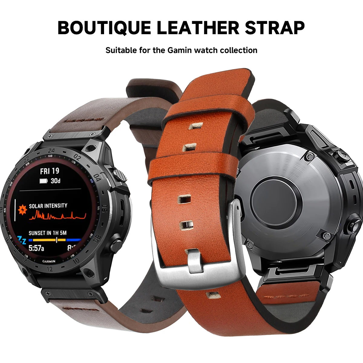26 มม.22 มม.Fit สําหรับ Garmin - Leather Strap Quick Release บทวิจารณ์และราคา